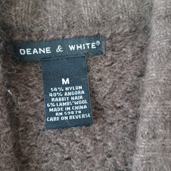 Y2K Deane & White Sweater Cardigan Women M Wool Angora Tie Front Balletcore - Picture 3 of 9